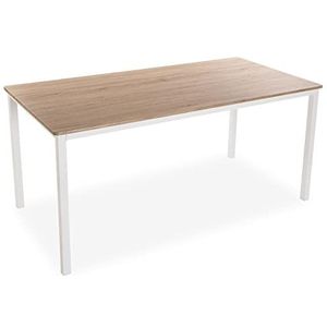 Versa Amaia Eettafel voor keuken, terras, tuin, eetkamer, afmetingen (l x b x h), 79 x 80 x 160 cm, hout en metaal, wit