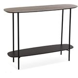 Versa Salem Smal entree meubel voor entree of hal, met onderste plank, afmetingen (H x L x B) 75 x 30 x 100 cm, hout en metaal, bruin en zwart