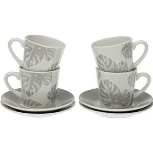 Set van koffiekopjes Versa Shelly Porselein (4 Onderdelen)