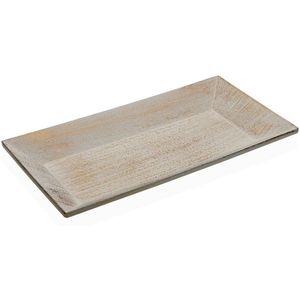 Set van 2x stuks bamboe houten dienbladen 26 x 26 cm met opstaande rand vierkant - Serveerbladen