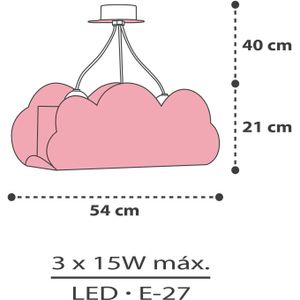 Dalber Hanglamp voor kinderen Cloud roze wolken hanglamp voor kinderkamer, kroonluchter kinderkamer