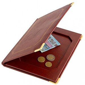 Garcia de Pou Presentatiestandaard voor bankbiljetten, leer, één maat, 22,8 x 17 x 2 cm, rood