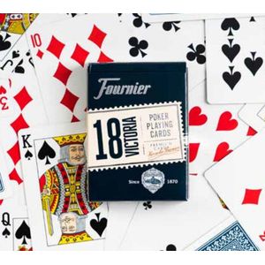 Fournier F21642 18 Jeu de cartes Poker, rouge ou bleu