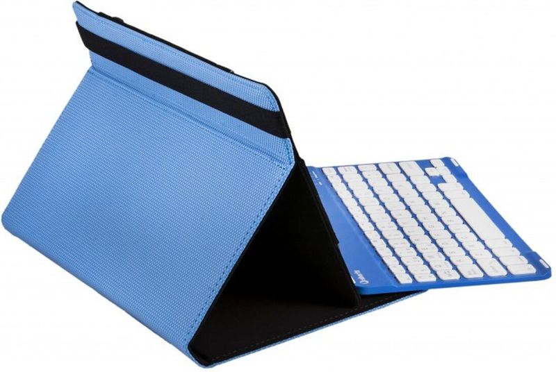 SilverHT 19142 Toetsenbord voor mobiele QWERTY Zwart, Blauw, Wit Bluetooth - Toetsen voor mobiele apparaten (DDR4-Universeel, Zwart, Blauw, Wit, 25,6 cm (10.1 inch), Bluetooth, 55 h)