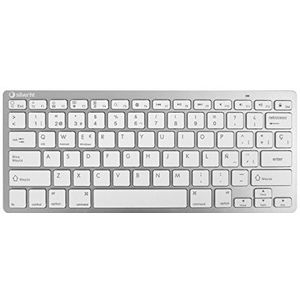 Silver HT - Toetsenbord - Blanco - Qwerty Spaans - Zilverkleurig - Bluetooth