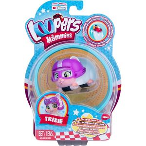 LOOPERS Hammies Trixie, interactieve verzamelhamster die binnen en buiten het wiel loopt, spel voor kinderen en meisjes vanaf 3 jaar