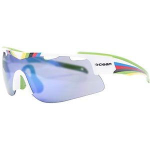 Ocean Sunglasses Alpine Zonnebril, uniseks, wit/groen/regenboogkleuren