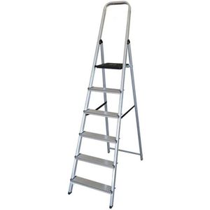 Opvouwbare ladder met 6 tredes (198 x 47,5 x 12 cm)