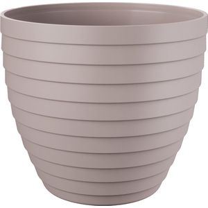 Juypal Hogar Bloempot/plantenpot Florenzia - taupe - kunststof - D30 x H26,8 cm - voor buiten/binnen