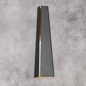 FARO BARCELONA Zwart-gouden aluminium pendellamp Pluma, LED