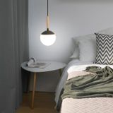 Hanglamp - Mine - Donkergrijs - Hout, Metaal, Glas - Diameter 18.5 cm