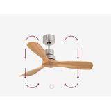 FARO - 33509DC - Plafondventilator - Chroom/Hout - Diameter 107 cm