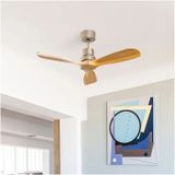 FARO - 33509DC - Plafondventilator - Chroom/Hout - Diameter 107 cm