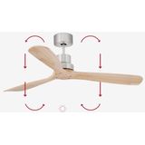 FARO - LANTAU - Plafondventilator - Hout/Mat Chroom - 132 cm - Met Afstandsbediening