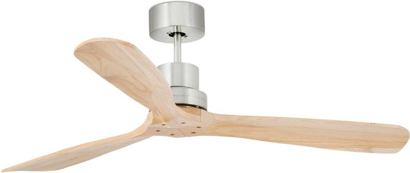 FARO - LANTAU - Plafondventilator - Hout/Mat Chroom - 132 cm - Met Afstandsbediening