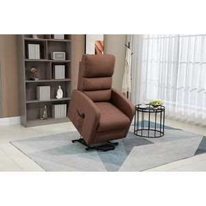 DUPI Elektrische relaxstoel met comfort, verstelbaar, van 100% polyester (bruin)