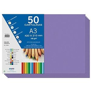 Dohe A3-karton, paars, 50 stuks, 21 x 29,7 cm, 180 g/m², kantoormateriaal