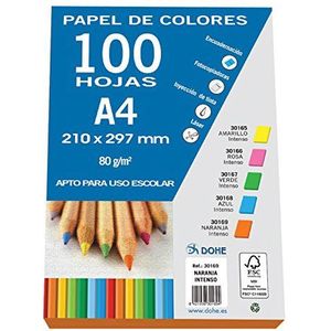 Dohe - Intensieve oranje vellen voor knutselwerk en bedrukking (100 stuks) - A4-80 g/m² - kantoormateriaal