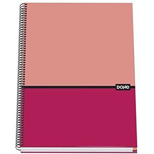Dohe - Notitieboek A4 (envelop gevoerd – binnenkant 5 mm) – kleur roze – DUO