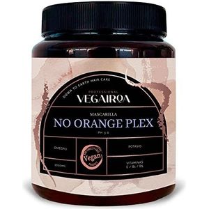 VEGAIROA - No Orange Plex masker - masker dat oranje tinten neutraliseert - diep vochtinbrengend - voor donkerblond of kastanjebruin haar - veganistische professionele haarbehandeling - 1000 g