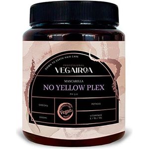 VEGAIROA - No Yellow Plex masker - Masker dat gele en oranje tinten neutraliseert - Diep vochtinbrengend - Violet pigment - Voor gebleekt blond - veganistische professionele haarbehandeling - 1000 g