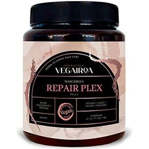 VEGAIROA - Repair Plex masker - Extreem herstellend masker - Diep vochtinbrengend en voedend - antikroes - Voor chemisch behandeld haar - veganistische professionele haarbehandeling - 1000 g