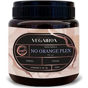 VEGAIROA - No Orange Plex masker - masker dat oranje tinten neutraliseert - diep vochtinbrengend - voor donkerblond of kastanjebruin haar - veganistische professionele haarbehandeling - 300 g