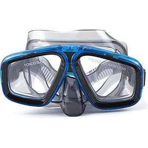 fondosub Duikbril, snorkelmasker, polycarbonaat, glas, volwassenen, verstelbaar, blauw (50038)
