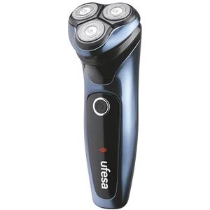 Ufesa AR3050 Elektrisch scheerapparaat, roterend, van metaal, met flexibele messen, dual lemmet, IPX7, draaibare kop, uittrekbare dop, ergonomisch design, 45 minuten looptijd, snel opladen