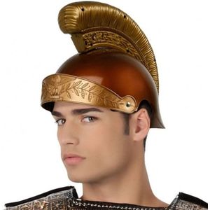Atosa - 58329 Atosa-58329 kostuumaccessoires, Romeinse en Griekse krijgerhelm, goudkleurig, volwassenen, uniseks, 58329, Eén maat