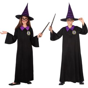 Atosa 56931 COSTUME WIZARD 10-12, jongens, zwart/paars, 10 a 12 años