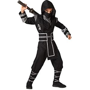 Carnaval verkleed kostuum/outfit - Ninja Warrior - voor jongens - zwart/wit - polyester