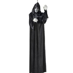 Halloween/horror thema hang decoratie Geest/spook Priester - LED licht - enge/griezelige pop - 120 x 60 cm