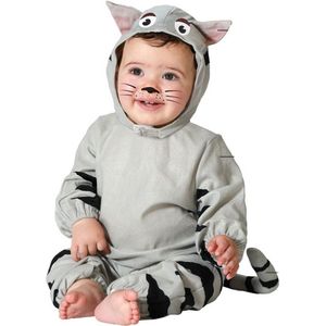 Atosa - Kat/poes Verkleedset - Grijs - 3-delig - Carnaval