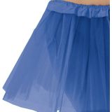 Dames verkleed rokje/tutu  - tule stof met elastiek - blauw - one size