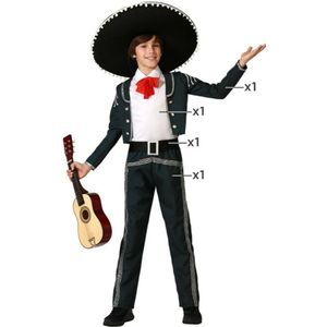 Atosa Mariachi-kostuum, zwart, voor kinderen, 10 tot 12 jaar