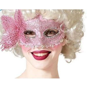 BigBuy Carnival roze masker