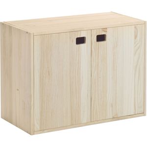 Astigarraga Kit Line Dynamische opbergkast met 2 deuren en 3 legplanken, grenenhout, 53,5 x 70,8 x 33 cm
