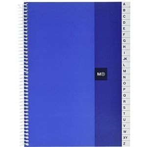 Miquelrius - Alfabet indexboek, 100 vellen van 70 g/m², geruit, 5 mm, notitieboek met alfabetische index, gelamineerde kartonnen omslag, afmetingen 152 x 210 mm, telefoonboek