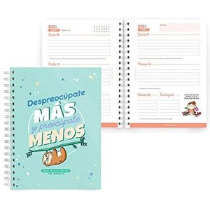 Miquelrius - Schoolagenda met harde schaal, spiraalbinding, 155 x 213 mm, weekoverzicht 2020 Missborderlike Aquamarin Castellano