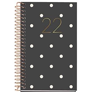 Miquelrius - Jaarplanner 2022, grafiek, dagpagina, grootte caddy 80 x 120 mm, harde kaft, mat, polka dots, catalaans