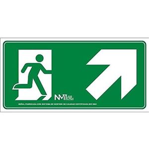 Normaluz RD11150 - signaallamp, uitgang, rechts, klasse B, PVC, 0,7 mm, 32 x 16 cm, met CTE, RIPCI en voor de nieuwe wetgevingen, groen