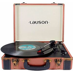 Lauson CL605 Draaitafel Bluetooth | Draagbaar reproductiekoffer van Vinyl | 33/45/78 Drievoudige Platenspeler met Geïntegreerde Luidspreker | USB-poort en SD-Geheugens | RCA-Uitgang (Bruin)