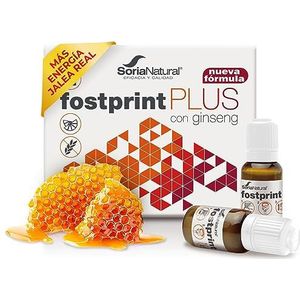 Soria Natural Fost Print Plus - Voedingssupplementen - Direct extra energie - Gingsen, Koninklijke gelei, Propolis - 20 flacons van 15 ml