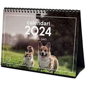 Finocam - Kalender 2024 kantoorfoto's om te schrijven januari 2024 - december 2024 (12 maanden) Catalaanse honden en katten