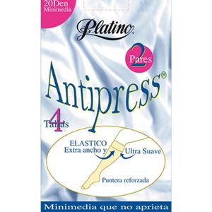 Platino 2 paar zwarte anti press panty kousjes 20 den maat 38/40 omvang 34 a 36 cm