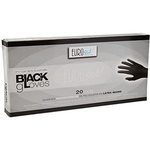 20 x Wegwerp handschoenen - Latex - Zwart - Powder Free - Maat M