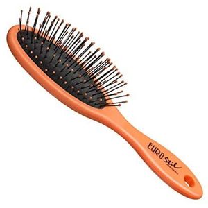 EUROSTIL Kleine ovale borstel, oranje, fluor, uniseks, volwassenen, zwart, eenheidsmaat, Zwart, Único