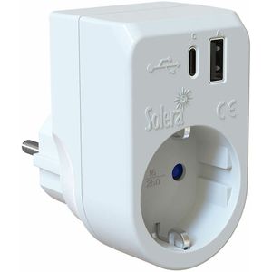 Solera - 860usbac - Plug Adapter - USB - USB-C - 250 V - 16 A