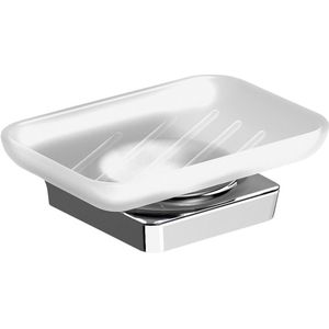 Sapho - Zen Chrom - Zeephouder - Chroom / Melkglas - Hangend 4.2x13.5 cm